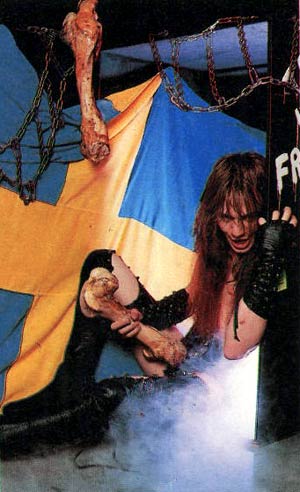 Quorthon of Bathory with Swedish flag