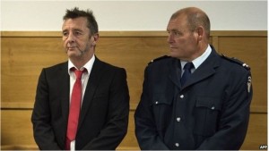 AC/DC drummer Phill Rudd at trial. Photo (c) BBC