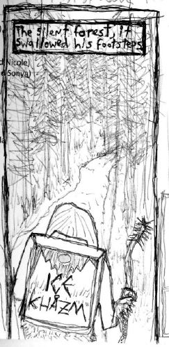 Figure 1. One of my characters (David? Nekrokor? Svart?) in the woods