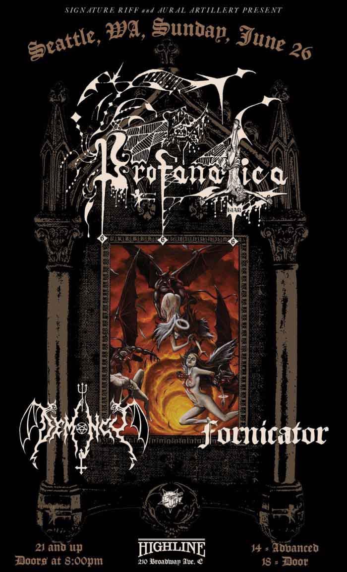 profanatica fornicator seattle gig flyer