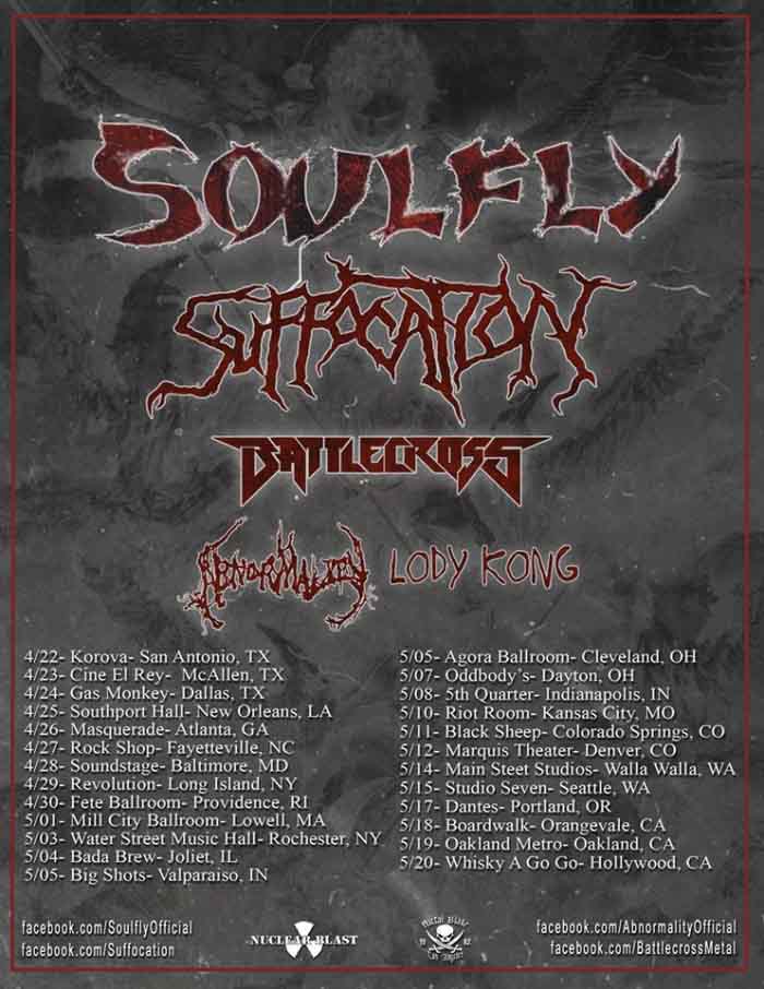 soulfly and suffocation on tour
